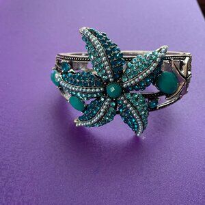 Turquoise Rhinestone Starfish Bracelet